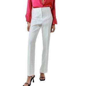 ZARA white flared high waisted trousers pants NWT